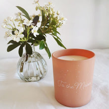 Load image into Gallery viewer, Perfect special gift, present. Our scented candle diffuses warm notes of crisp apple, muesli and almond milk, creating a soft and tender atmosphere in your home.  To help guide you towards greater inner peace and harmony, we have placed a natural gemstone pendant inside each candle. Selected with the collaboration of a lithotherapist, the stone will impart its healing properties.