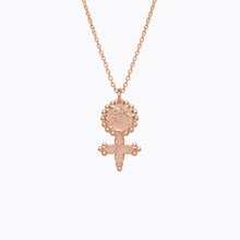 Load image into Gallery viewer, Beautiful piece of jewelry, the Ashanti necklace is a powerful symbol of fertility. Meaningful gift present. Plated gold, rose gold and silver.