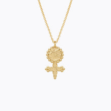 Load image into Gallery viewer, Beautiful piece of jewelry, the Ashanti necklace is a powerful symbol of fertility. Meaningful gift present. Plated gold, rose gold and silver.
